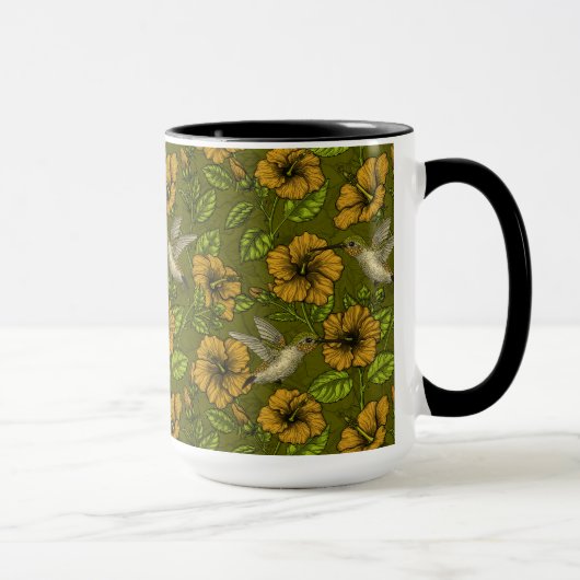 Mug Jardin tropical nocturne jaune et vert (Droite)