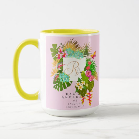 Mug Jardin tropical rose (Gauche)