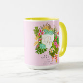 Mug Jardin tropical rose (Devant droit)