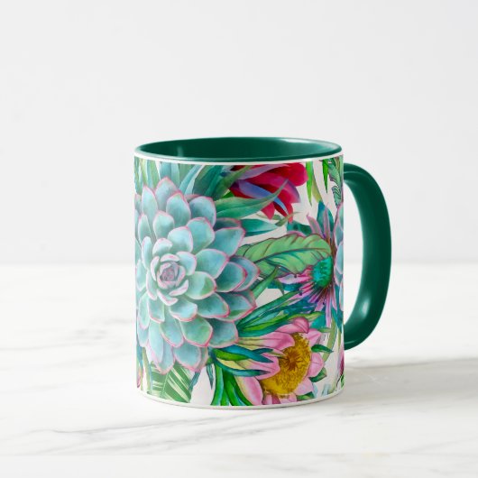 Mug Jardin tropical succulent (Devant droit)