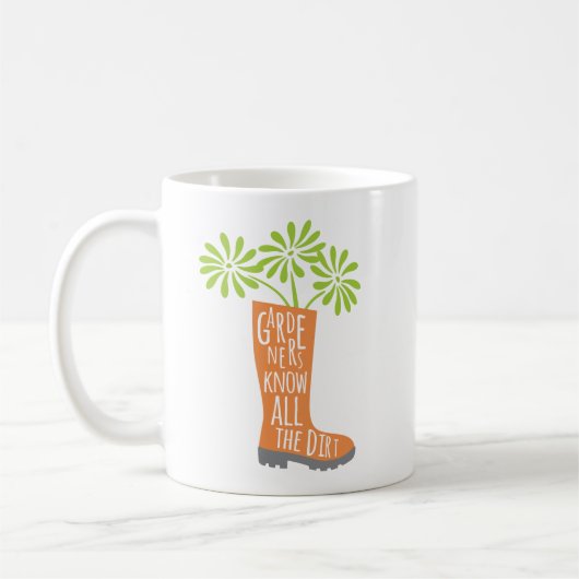 Mug Jardinage drôle disant toute la saleté (Gauche)