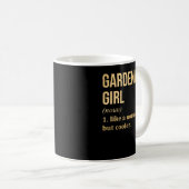 Mug Jardiner Fille Drôle Dire en Or (Devant droit)