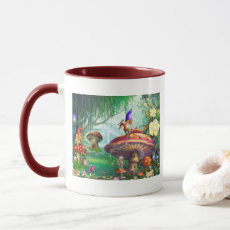 Mug Jardins de fleurs de champignons Gnomes enchantés