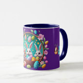 Mug jarra con un lindo conejo de pascua. (Devant droit)
