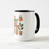 Mug J'arrose mes plantes – Rayures Rétro 70 (Devant droit)