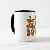 Mug J'arrose mes plantes – Rayures Rétro 70 (Devant gauche)