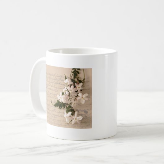 Mug jasmin sur vieux script dames à manches longues t- (Devant gauche)