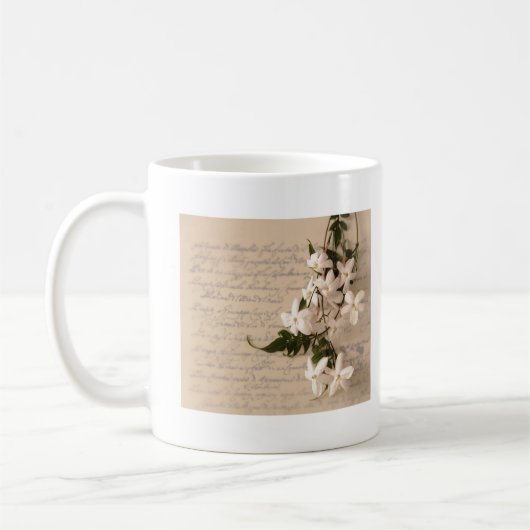 Mug jasmin sur vieux script dames à manches longues t- (Gauche)