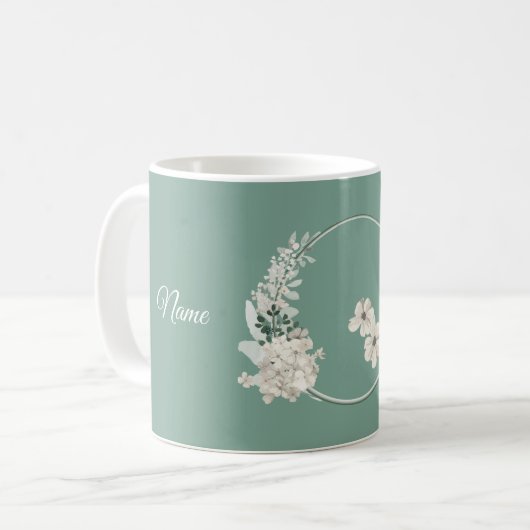 Mug Jasmine Floral Green Geometric Wedding Party (Devant gauche)
