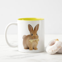 Mug Jaune Adorable Lapin