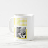 Mug Jaune Ajoutez Votre Photo En vichy Monogramme Mode (Devant gauche)