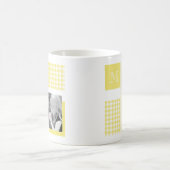 Mug Jaune Ajoutez Votre Photo En vichy Monogramme Mode (Centre)