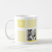 Mug Jaune Ajoutez Votre Photo En vichy Monogramme Mode (Gauche)
