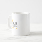 Mug Jaune Anniversaire Niveau 18 Débloqué (Devant gauche)