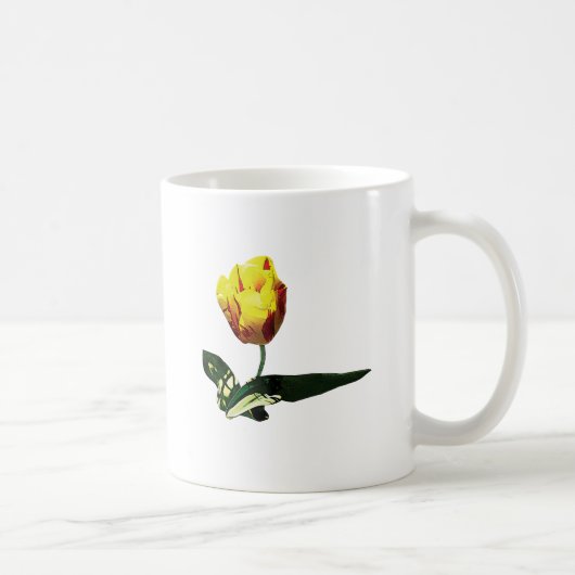 Mug Jaune avec tulipe rouge (Droite)