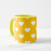 Mug Jaune Blanc Amour Coeur Design Motif (Devant gauche)