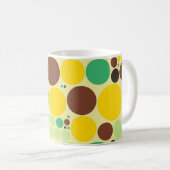 Mug Jaune, Bleu, Brown Motif Pois (Devant droit)