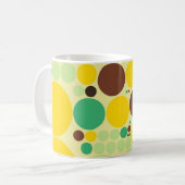 Mug Jaune, Bleu, Brown Motif Pois (Devant gauche)