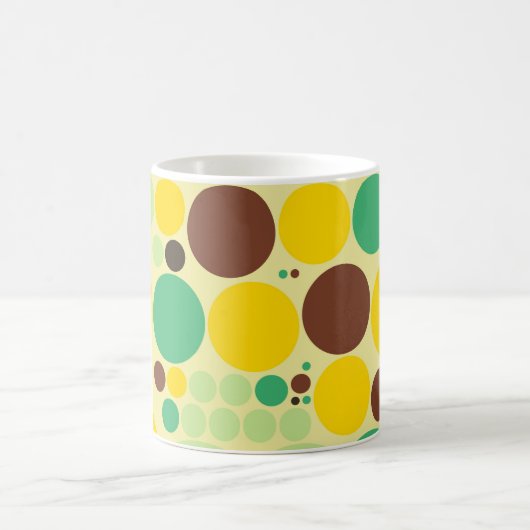 Mug Jaune, Bleu, Brown Motif Pois (Centre)