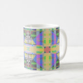 Mug Jaune bleu violet géométrique (Devant droit)