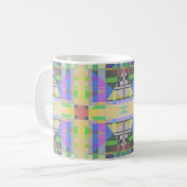 Mug Jaune bleu violet géométrique (Devant gauche)
