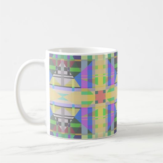 Mug Jaune bleu violet géométrique (Gauche)