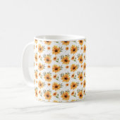 Mug Jaune Botanique Tournesol Vert Cadeau (Devant gauche)