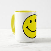 Mug Jaune brillant et joyeux visage souriant (Devant gauche)