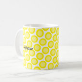 Mug Jaune Citron Blanc Nom Personnalisé Couleur Cadeau (Devant gauche)