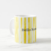 Mug Jaune Citron Rayures Blanches (Devant gauche)