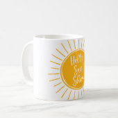 Mug Jaune clair Bonjour Soleil brillant Cute (Devant gauche)