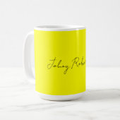 Mug Jaune Clair Élégant Professionnel Moderne (Devant gauche)