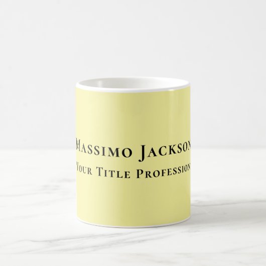 Mug Jaune clair uni élégant professionnel moderne (Centre)