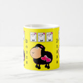 Mug Jaune Cœurs Roses Moutons (Centre)