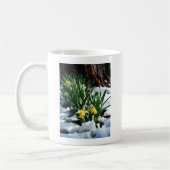 Mug Jaune Daffodils fleurs dans la neige (Gauche)