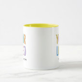 Mug Jaune Deux Tons avec nom Custom Business Logo (Centre)