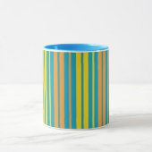 Mug Jaune et bandes verticales orange bleu (Centre)