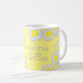 Mug Jaune et blanc marguerite serres soleil et café (Devant droit)