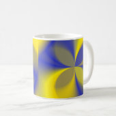 Mug Jaune et Bleu Quatre Feuilles (Devant droit)