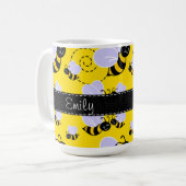 Mug Jaune et noir gaffez l'abeille (Devant gauche)