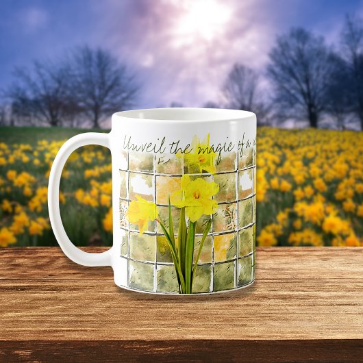 Mug Jaune Et Vert Daffodique Citations De Fleurs Du No