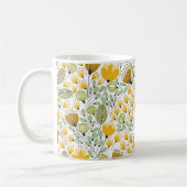 Mug Jaune et vert Motif décoratif Floral Design (Gauche)