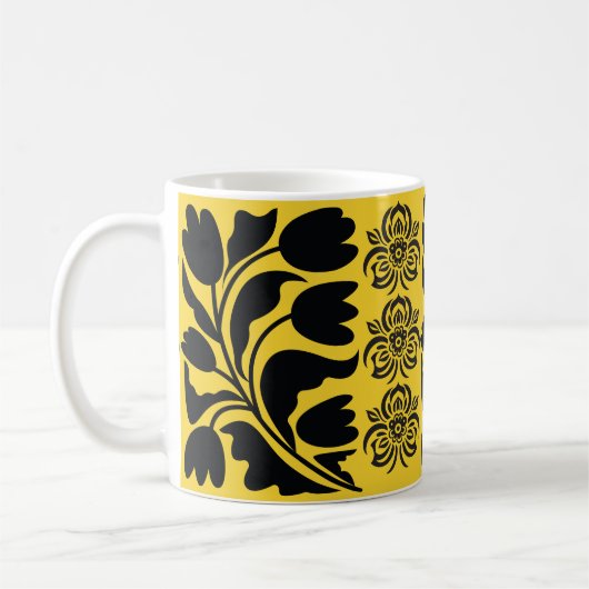 Mug jaune floral et botanique (Gauche)