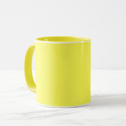 Mug jaune fluorescent néon couleur vive citron (Devant gauche)
