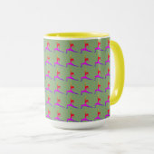 Mug Jaune 'Fun Yoga Designs' Combo Café Mug/ Coupe (Devant droit)