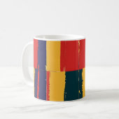 Mug jaune géométrique rouge et noir (Devant gauche)