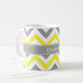 Mug Jaune Gris Foncé Blanc Grand Chevron Gris Monogram (Devant gauche)