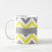 Mug Jaune Gris Foncé Blanc Grand Chevron Gris Monogram (Gauche)