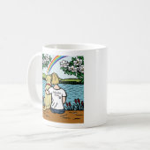 Mug Jaune Labrador Angel et maman Blonde S (Devant gauche)