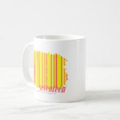 Mug Jaune mince 2 de rayures (Devant gauche)